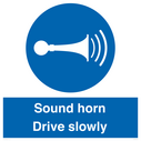 sound-horn-drive-slowly-warehousing-and-delivery-sign~